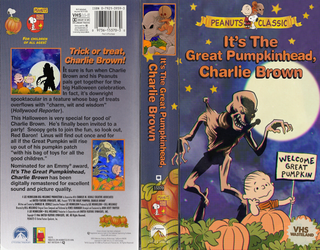 ITS THE GREAT PUMPKINHEAD CHARLIE BROWN CUSTOM VHS COVER, MODERN VHS COVER, CUSTOM VHS COVER, VHS COVER, VHS COVERS